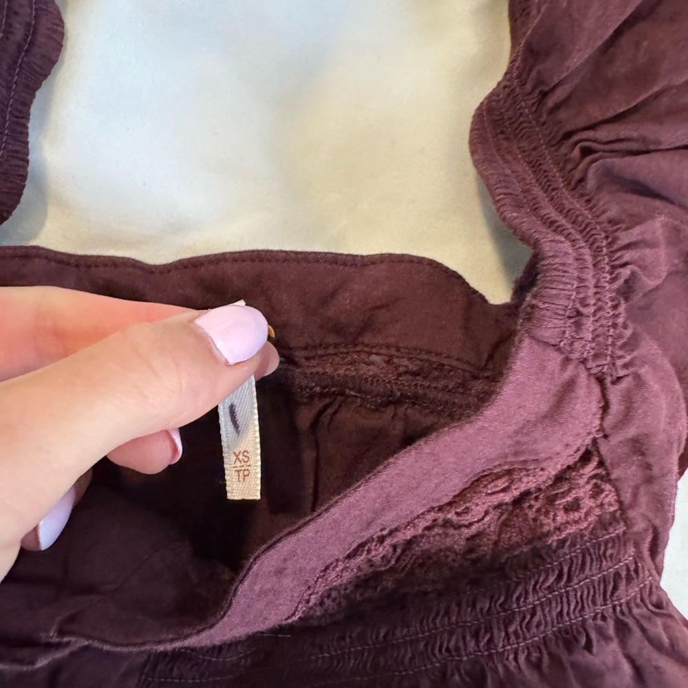 Women's Plum Ruffled Top - Picture 2 of 2